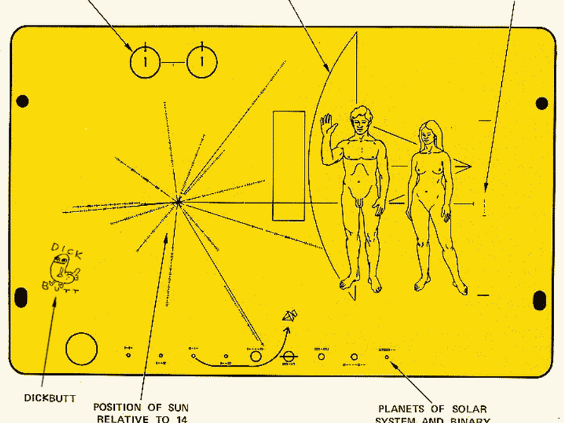 De gouden plaquette van Pioneer 10