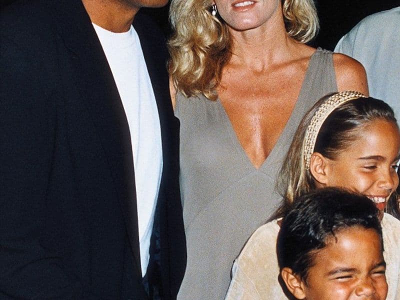 O.J. Simpson, zijn vrouw Nicole Brown en hun twee kinderen