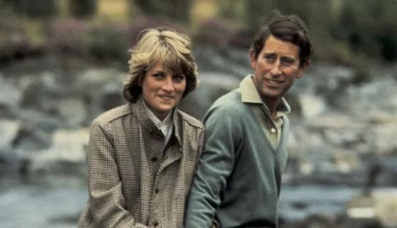 Lady Diana Spencer en prins Charles 1980