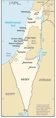 Israel met Gazastrook en Westbank