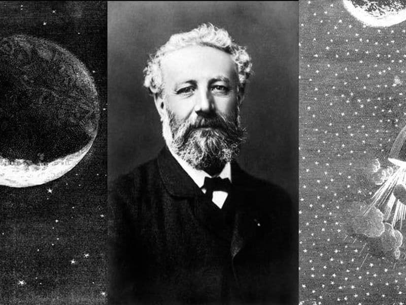 Jules Verne, schrijver van Van de aarde naar de maan, 1865