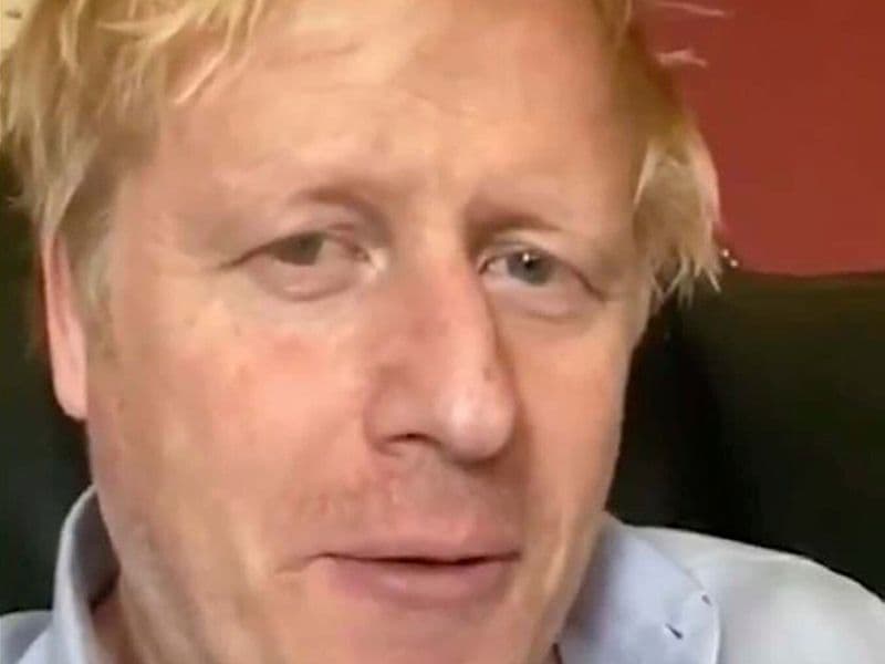 Boris Johnson tijdens zijn besmetting met corona