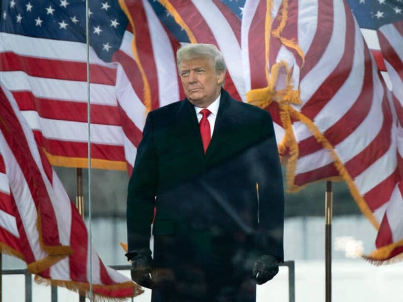 Trump tijdens zijn oproep om Capitol Hill te bestormen