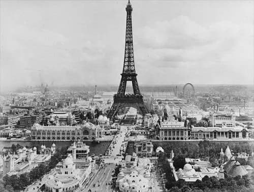 Uitzicht op het terrein van de Wereldtentoonstelling 1900 in Parijs
